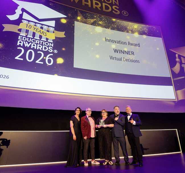 Birmingham-based VR programme wins Innovation Award at Education Awards for tackling youth violence in schools